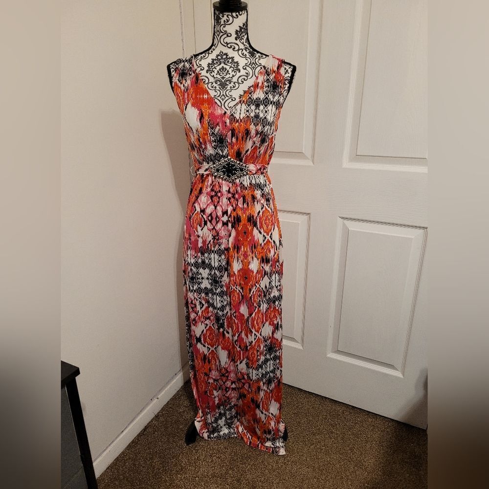 ‎Nina Leonard boho maxi dress